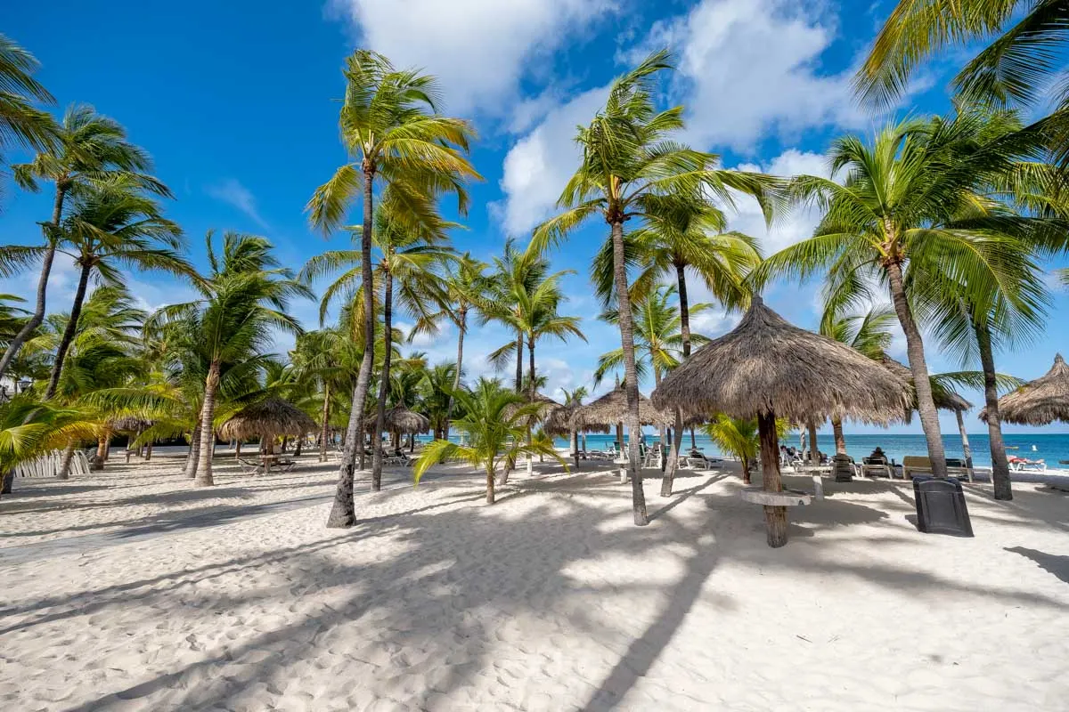 View of Palm Beach in Aruba