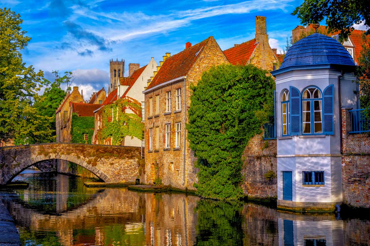 Bruges canal seen on a tour from Brussels Belgium