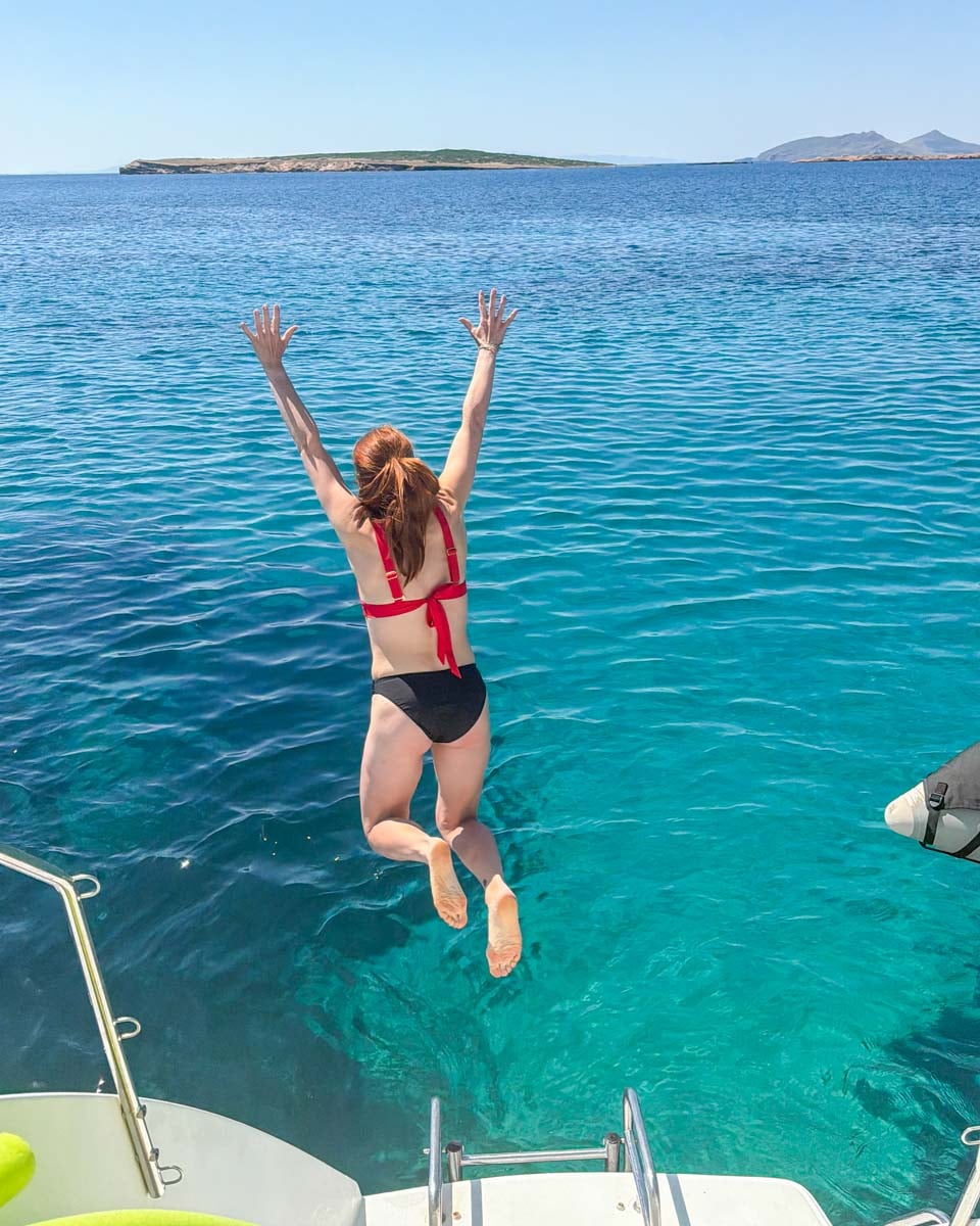 Catamaran cruise in Naxos Greece on Hannah trip