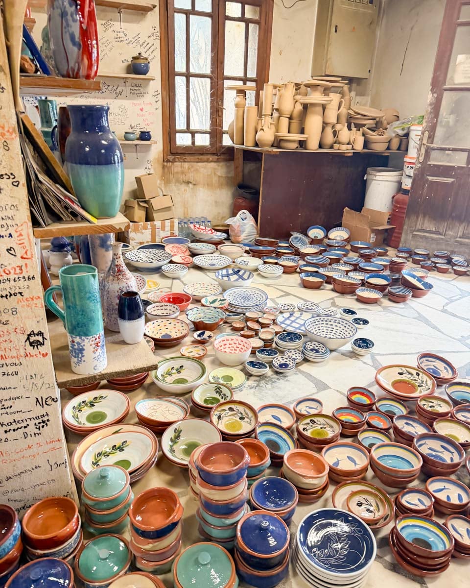 Ceramics shop in Naxos Greece on Hannah trip 4