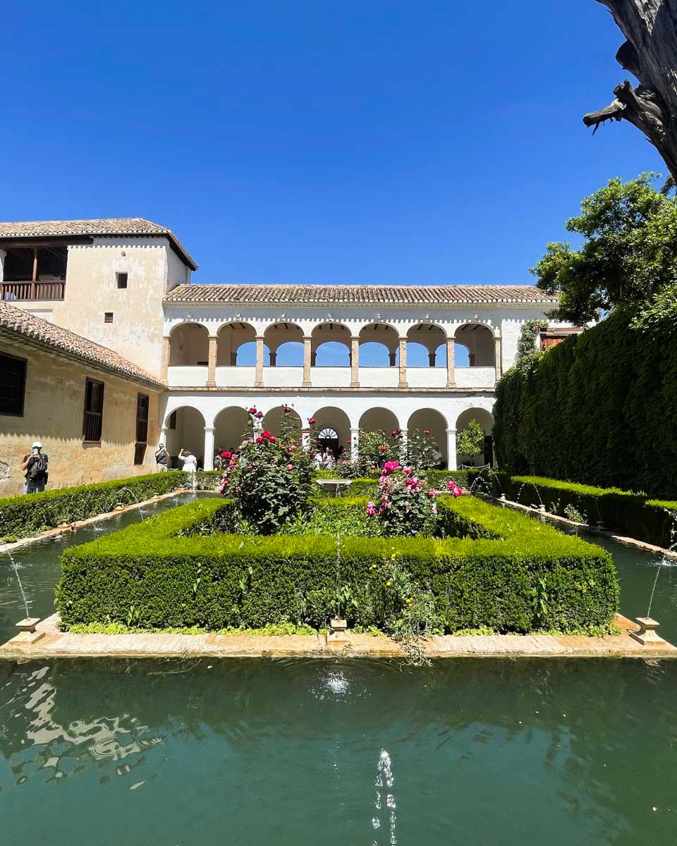 Fountains at the Generalife Gardens in Granada, Spain