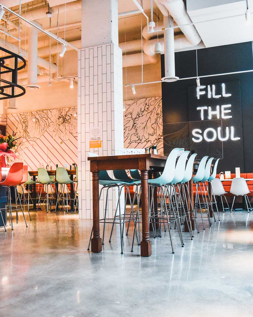 Inside of OEB Breakfast Co in Calgary Alberta