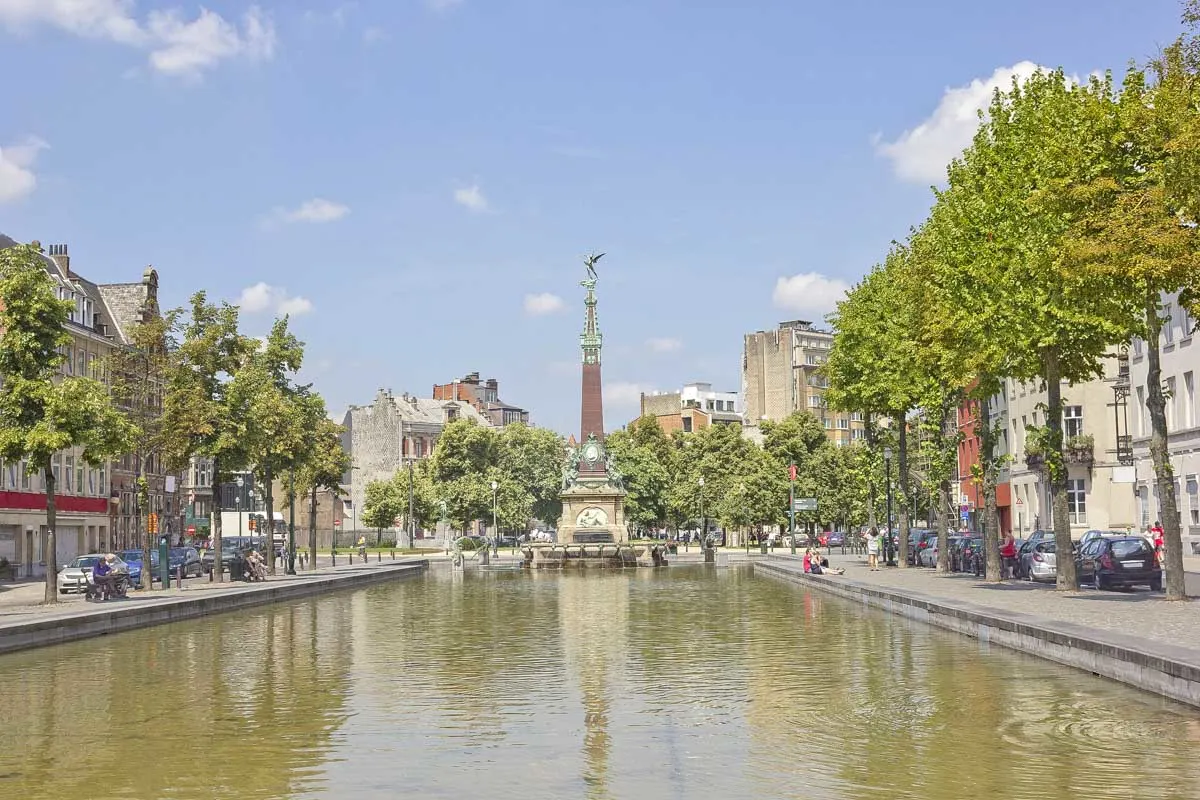 Sainte-Catherine's Square seen on a bike tour of Brussels Belgium