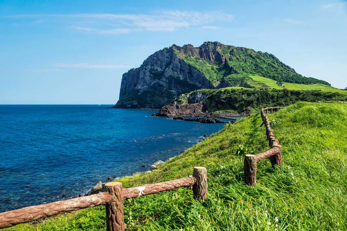 Seongsan Ilchulbong grassfields in Jeju South Korea