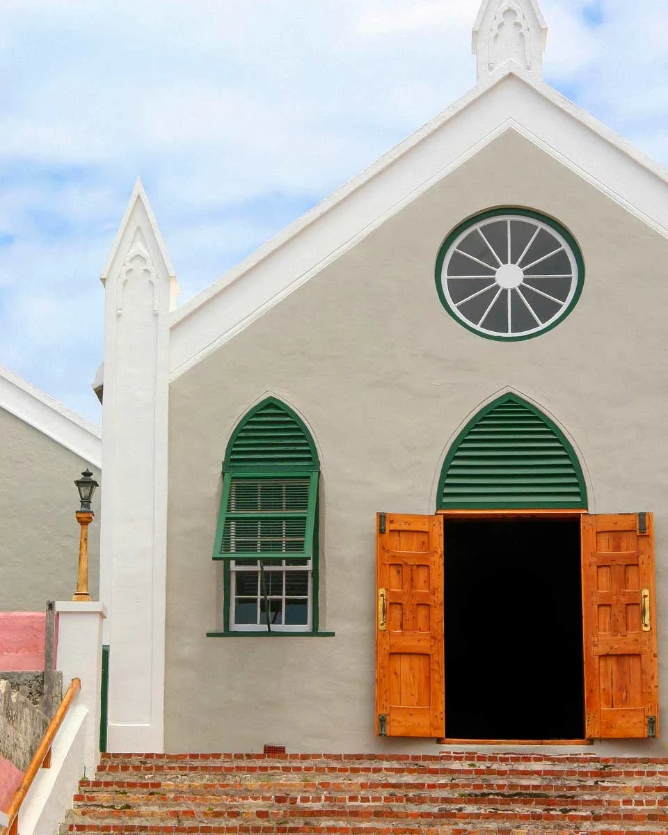 St Peters Church the oldest continuously used Protestant church in the world seen on a tour of Bermuda