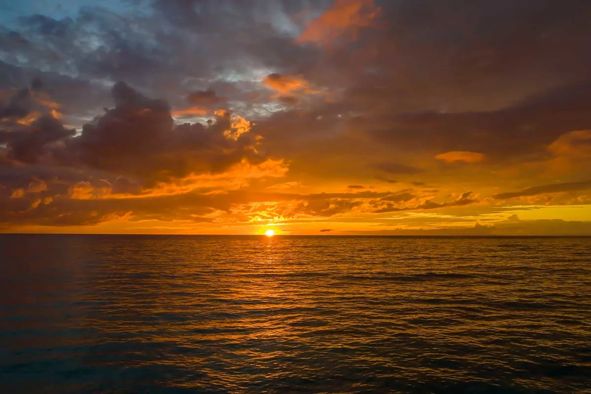 Sunset at the beach in Turks and Caicos
