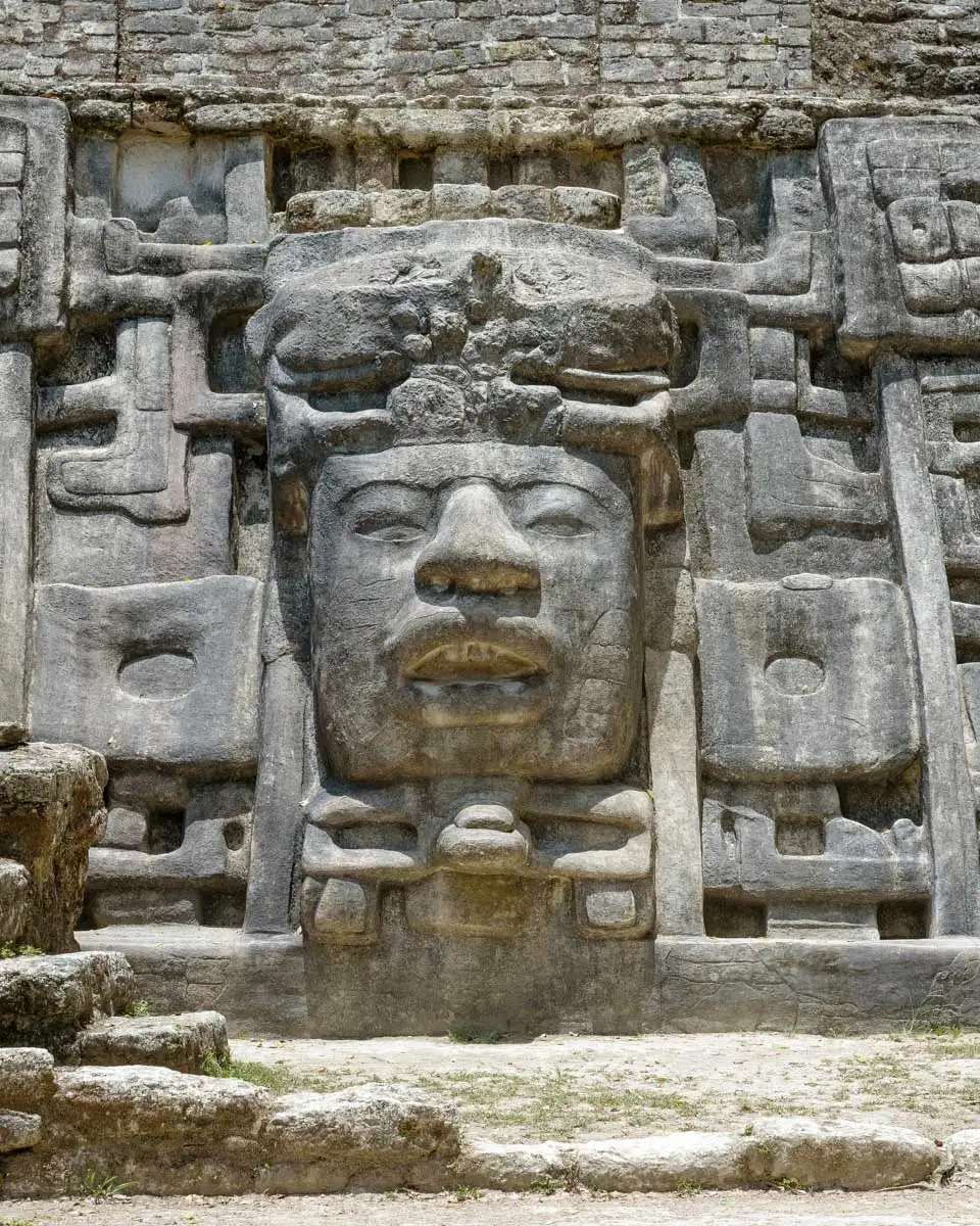 Temple and Pyramid of Masks, Lamanai seen on a tour in Belize