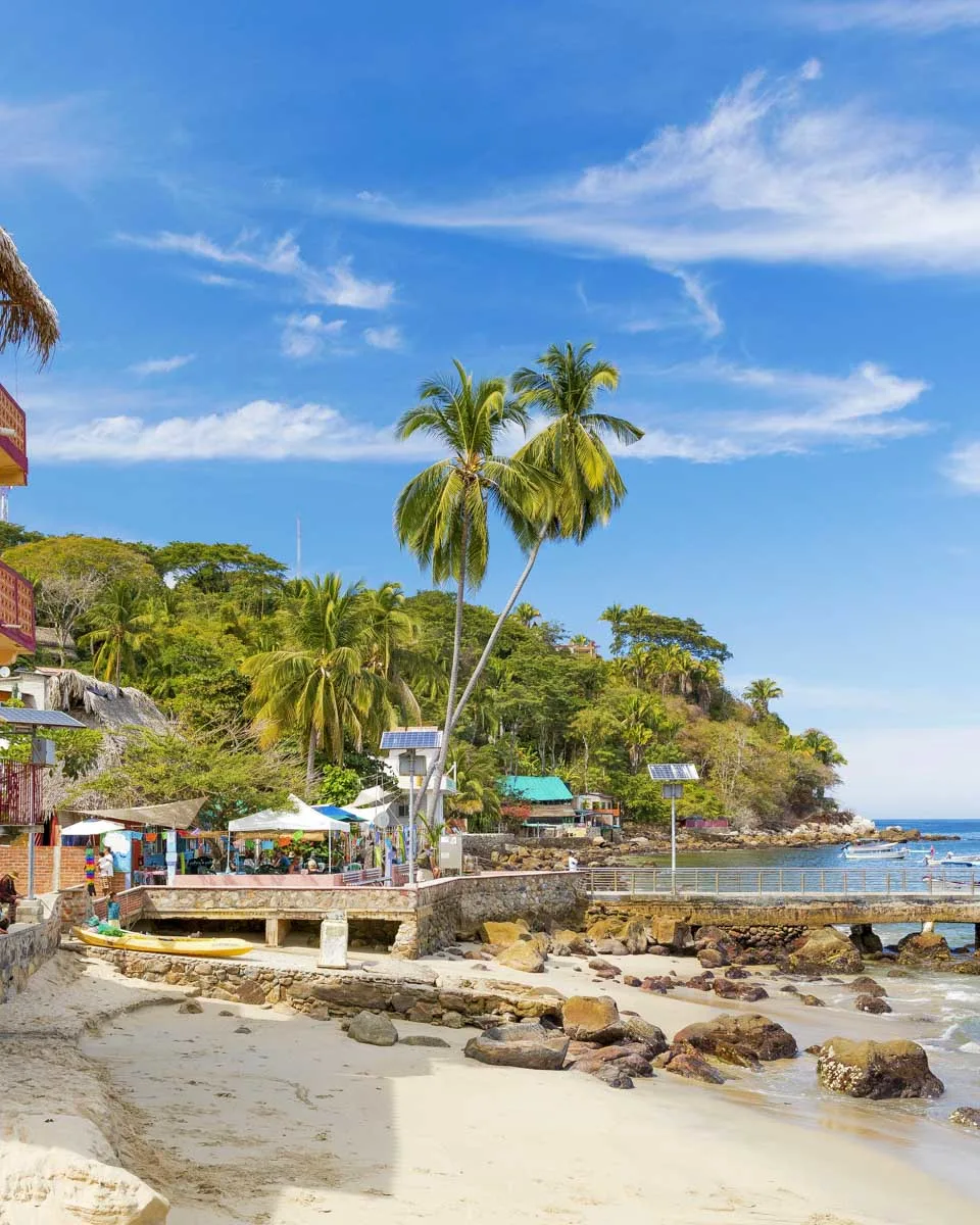 The small beach town of Yelapa seen on a tour from Puerto Vallarta Mexico