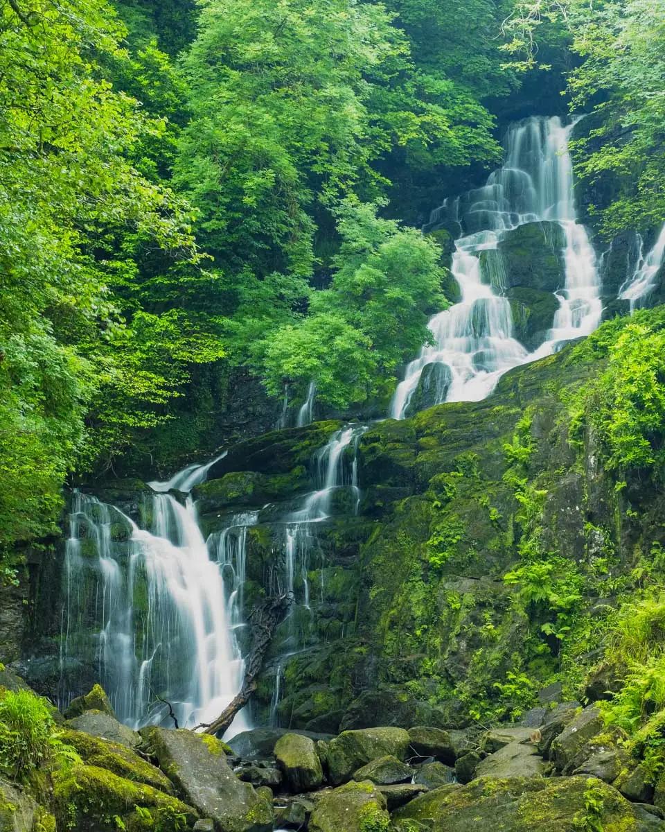 Torc Waterfall in Killarney National Park seen on a tour from Cork Ireland