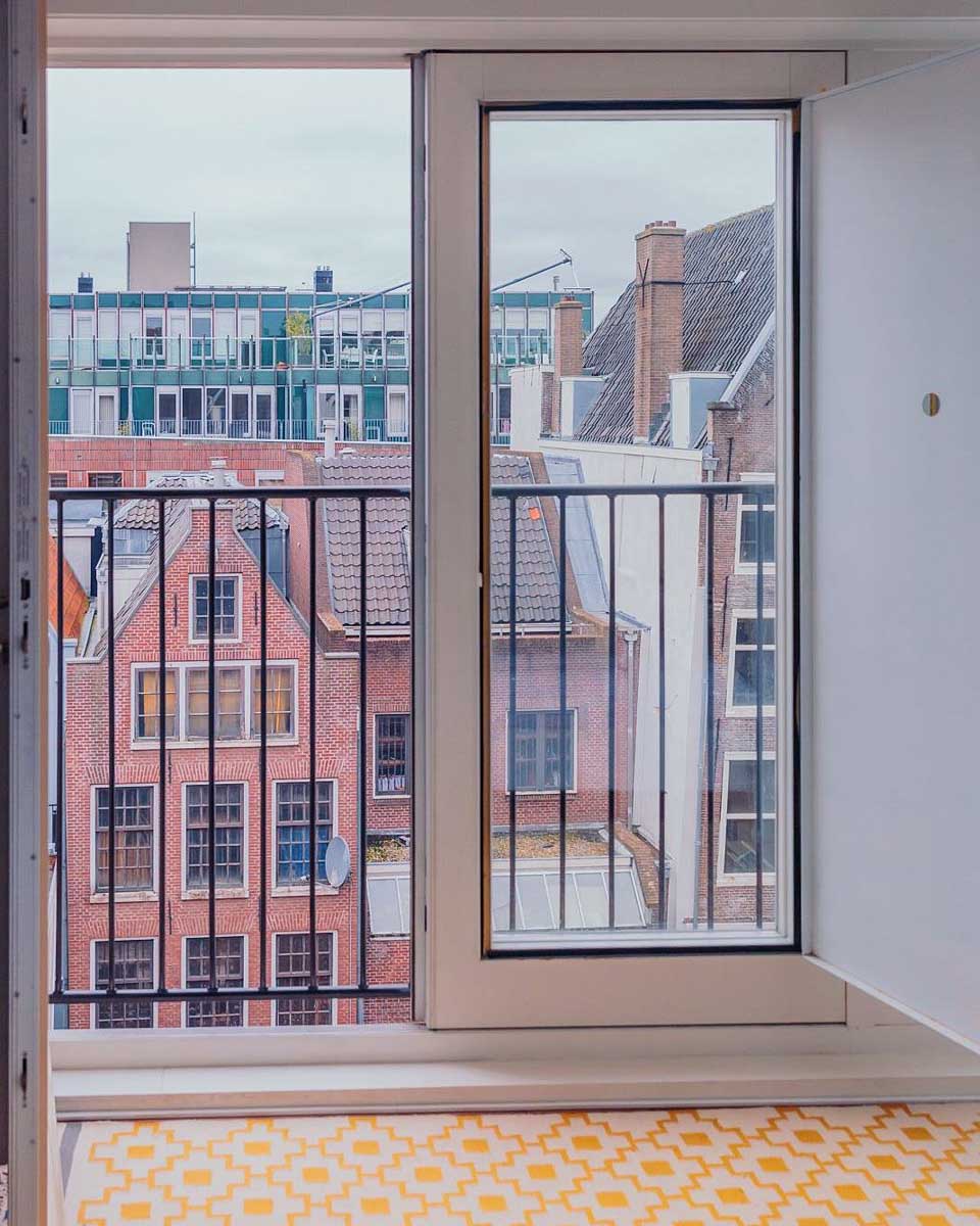 View from one of the rooms at Hotel The Exchange in Amsterdam