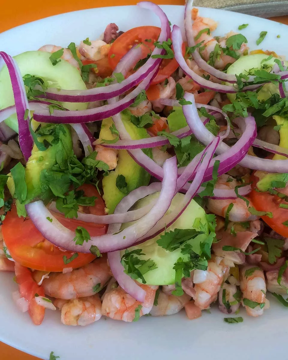 shrimp-ceviche-made on a food tour in Panama City Panama