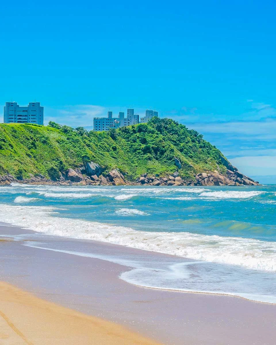 A beach seen on a tour to Santos from Sao Paulo Brazil