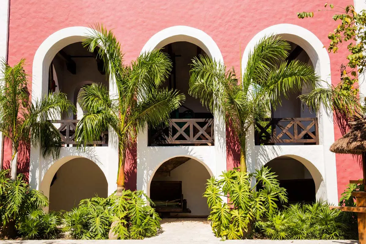 A colorful house in Playa del Carmen Mexico