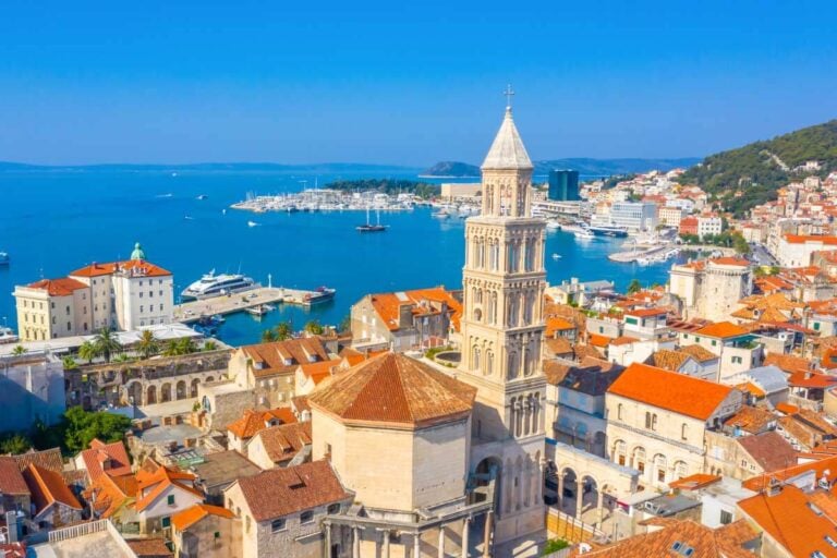 Aerial view of old town of Split Croatia on a sunny day 2