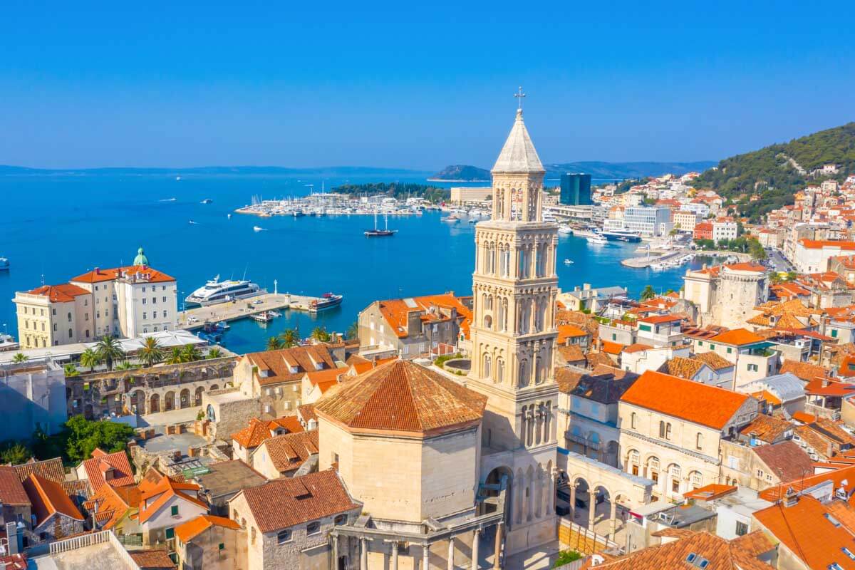 Aerial view of old town of Split Croatia on a sunny day 2
