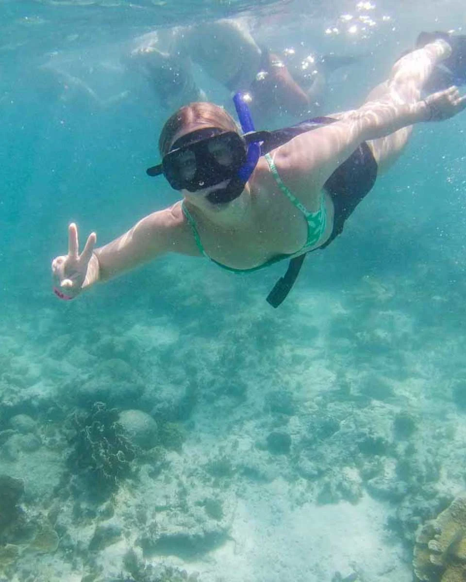 Bailey-snorkeling-on a tour from El Nido Philippines
