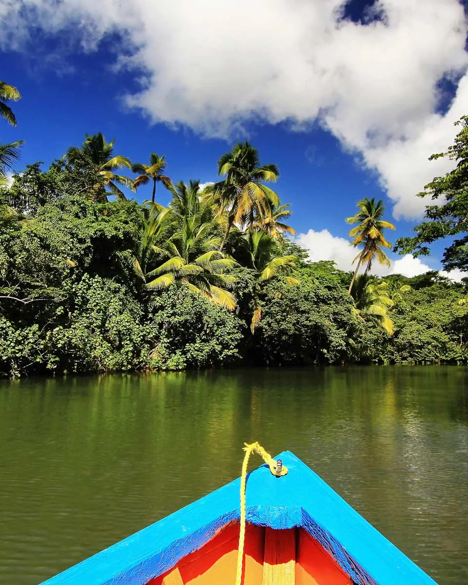 Boat on Indian river in Dominica