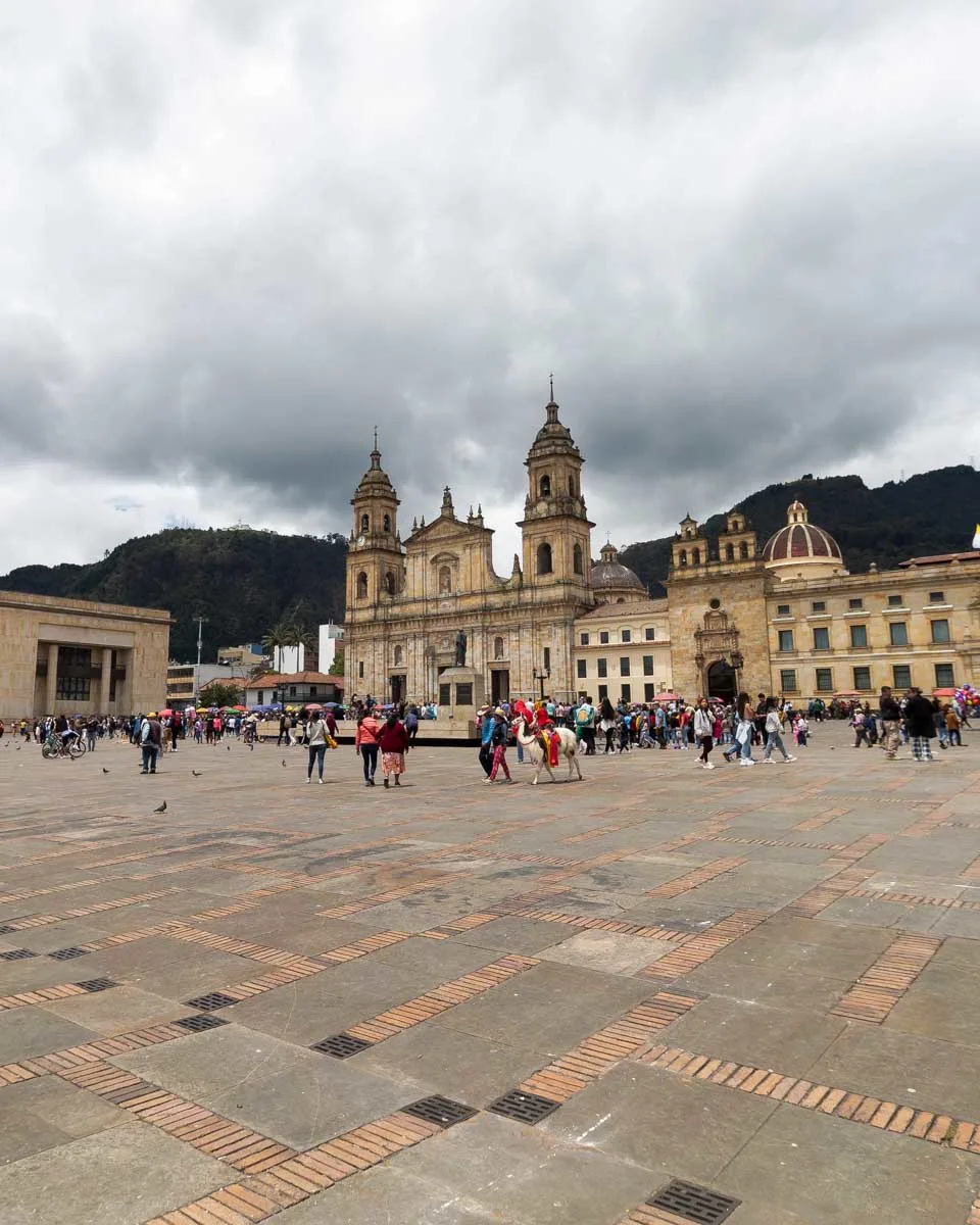Bol&iacute;var Square in Bogota Colombia seen on a tour