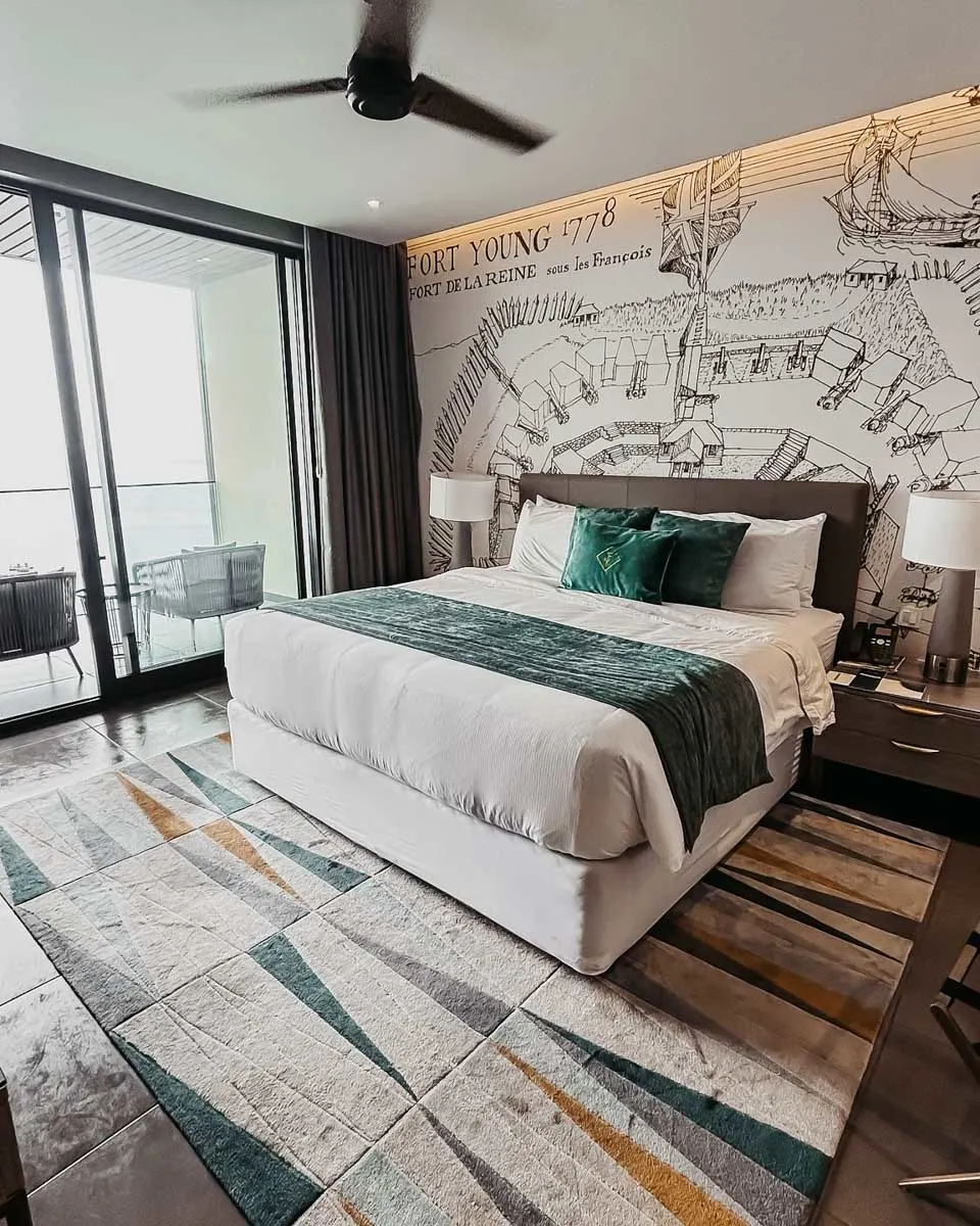 Hotel room at Fort Young Hotel in Dominica