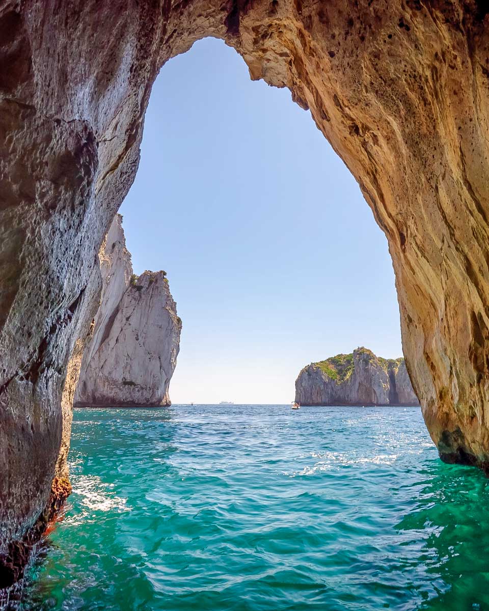 In-the-water-near-Capri-Italy on a tour