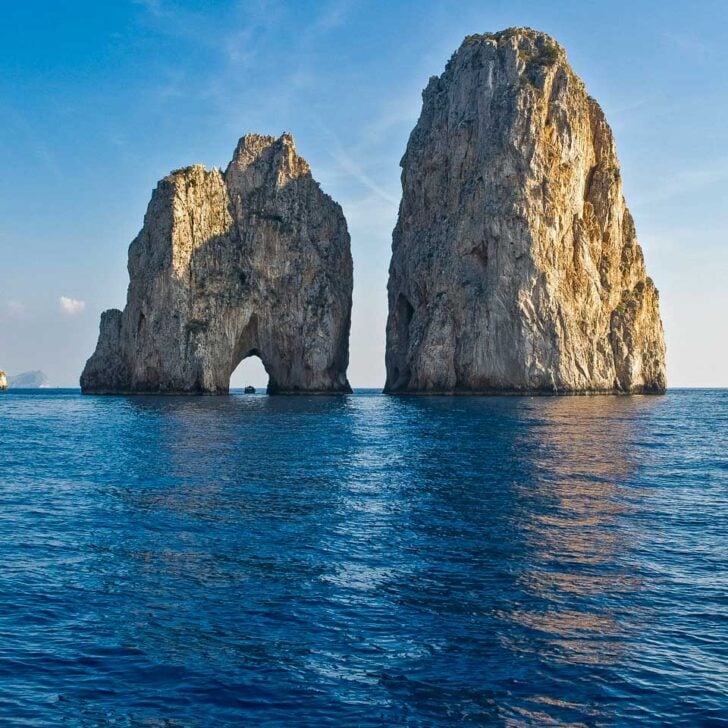 The-famous-Faraglioni-rock-formation-off-of-the-coast-of-Capri Italy