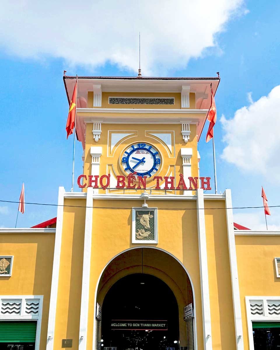 The outside of Ben Thanh Market in Ho Chi Minh