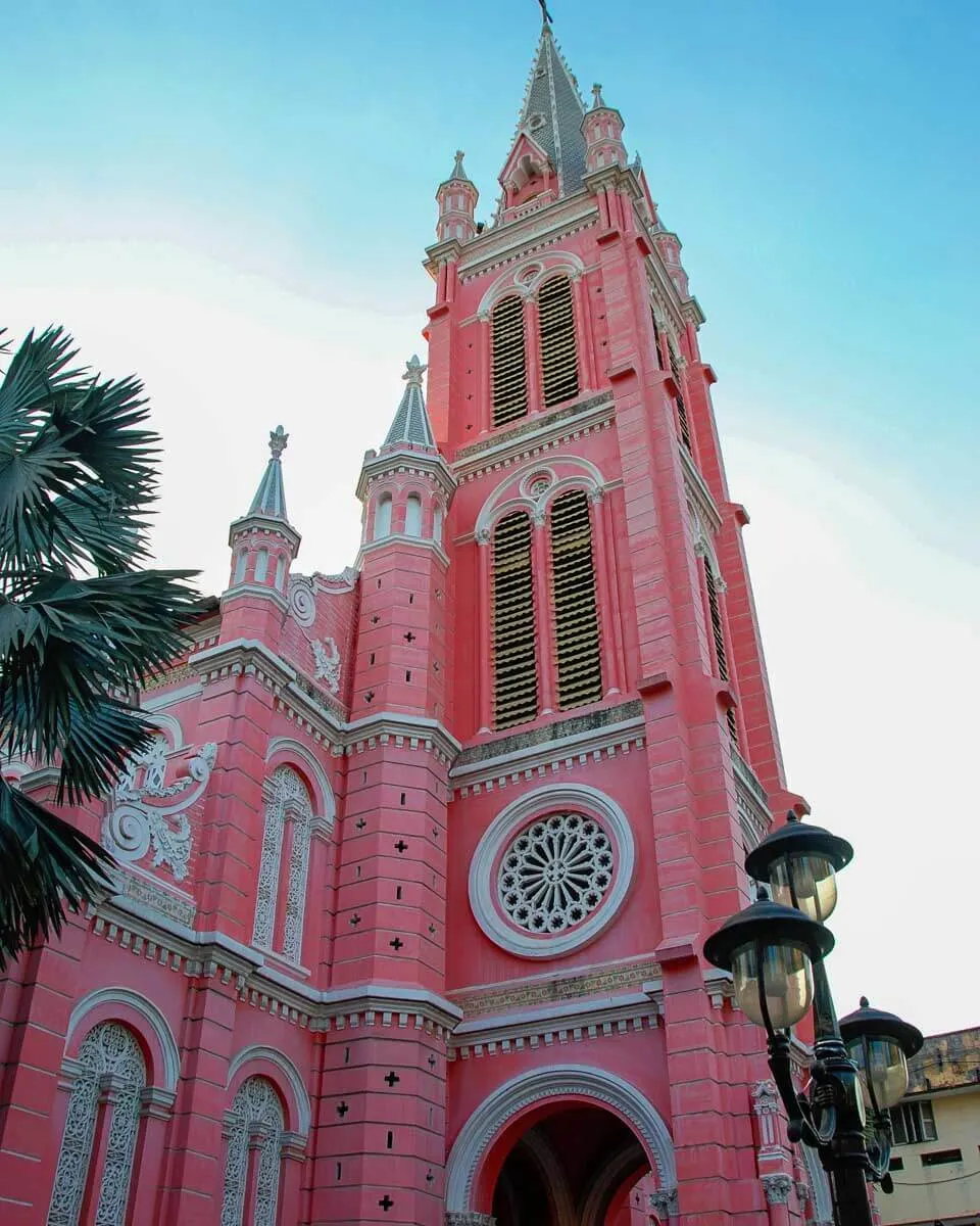 Tower of Tan Dinh pink church in Ho Chi Minh City, Vietnam (2)