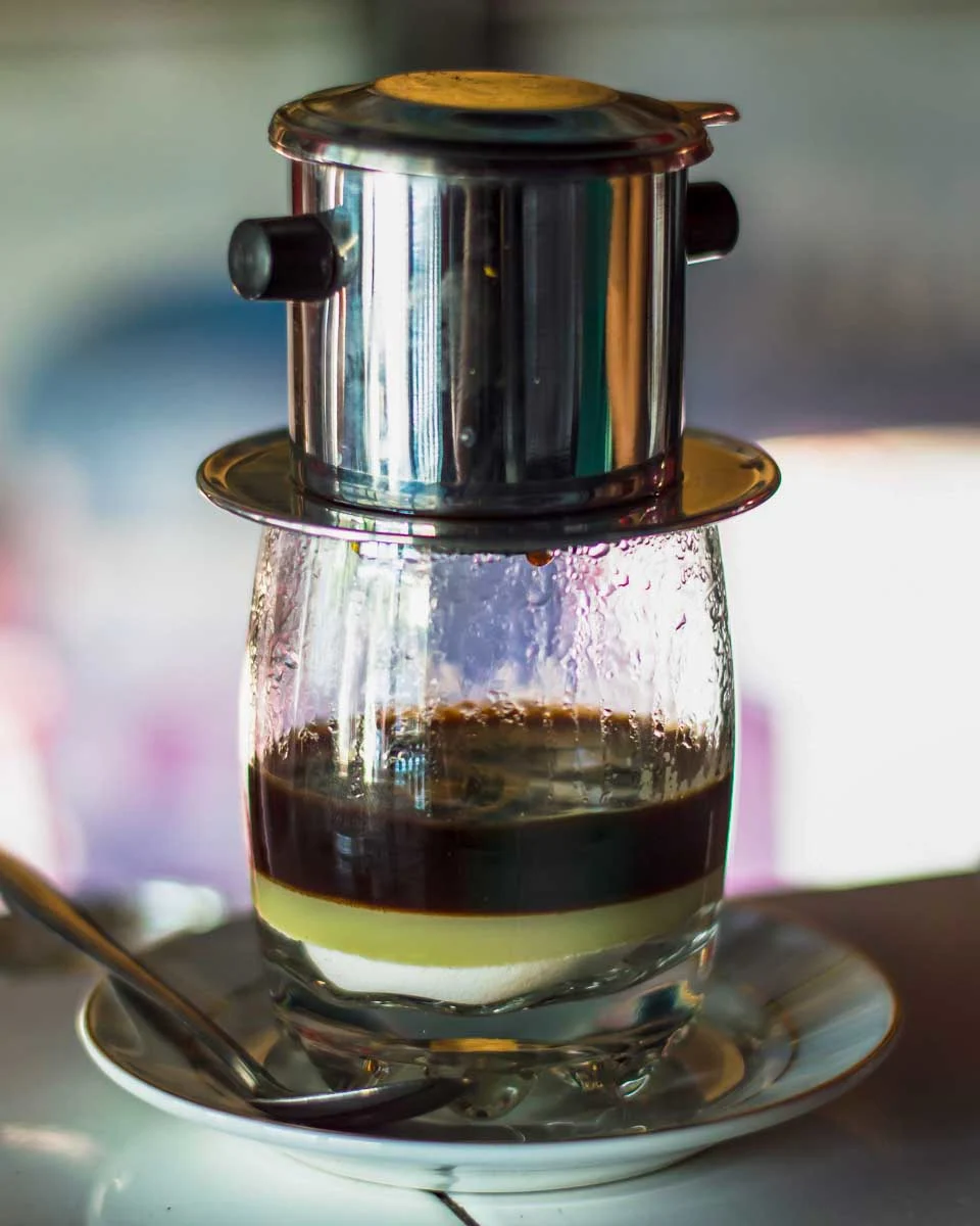 Vietnamese-coffee-being-made-in Ho Chi Minh Vietnam