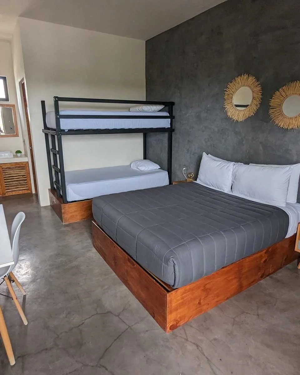 View of the pool and deck at Che hostel, Bacalar Mexico 1