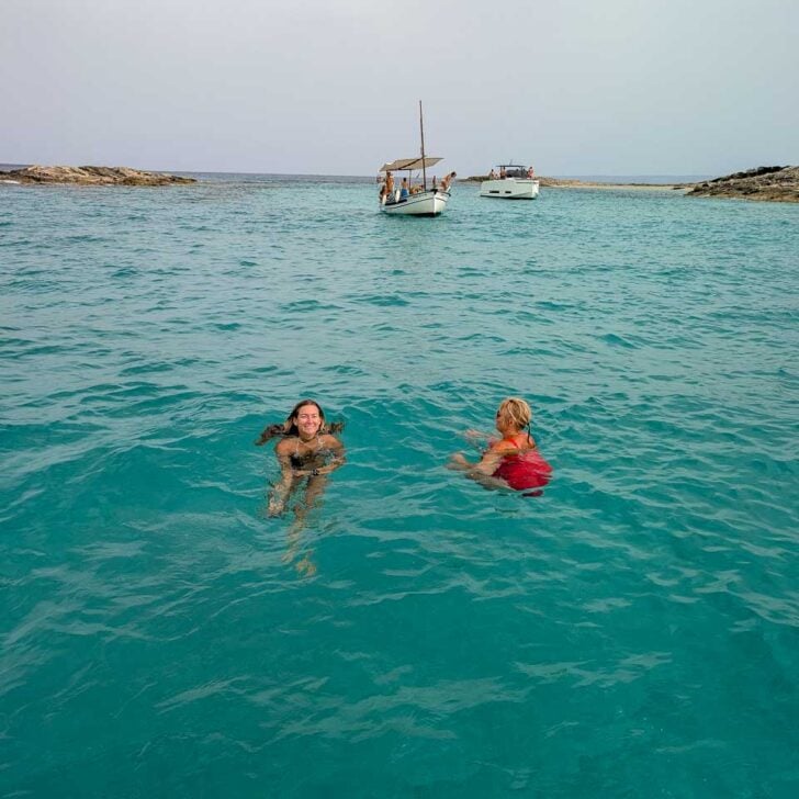 Bailey swims in the water on a boat tour from Ibiza Spain (3)