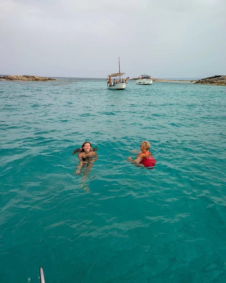 Bailey swims in the water on a boat tour from Ibiza Spain (3)