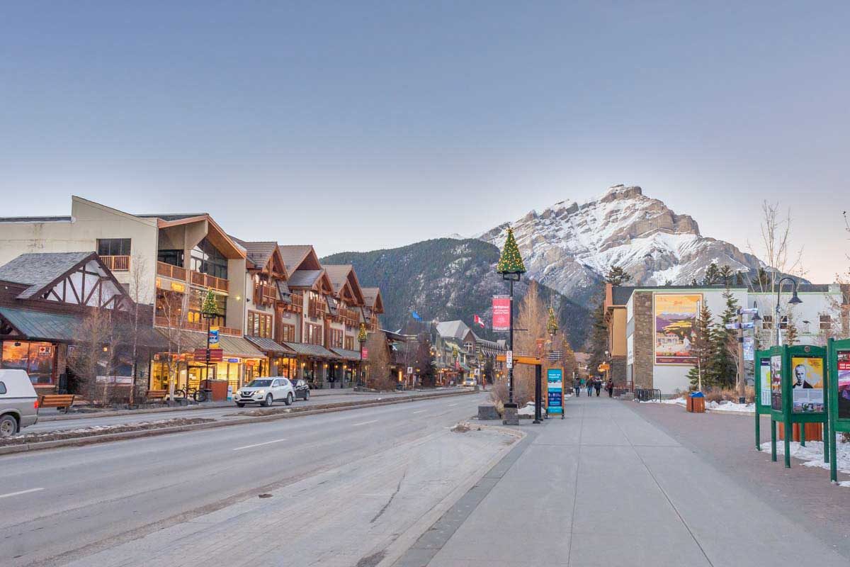 Banff Ave winter Banff AB Canada