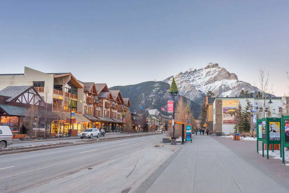 Banff Ave winter Banff AB Canada