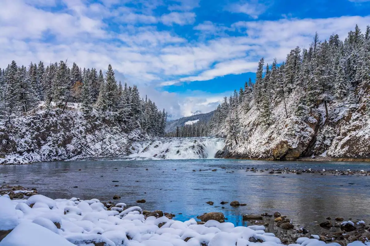 Bow Falls Viewpoint in Banff AB Canada
