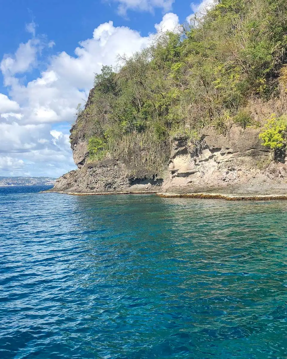 Coastline of Martinique seen on a sailing tour