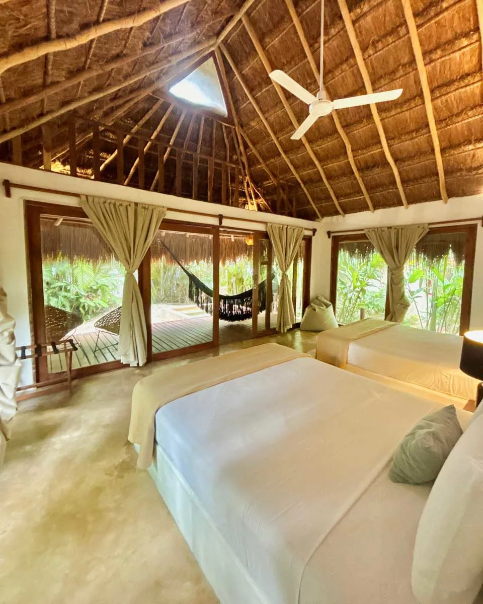 Hotel room at CasaBakal in Bacalar, Mexico