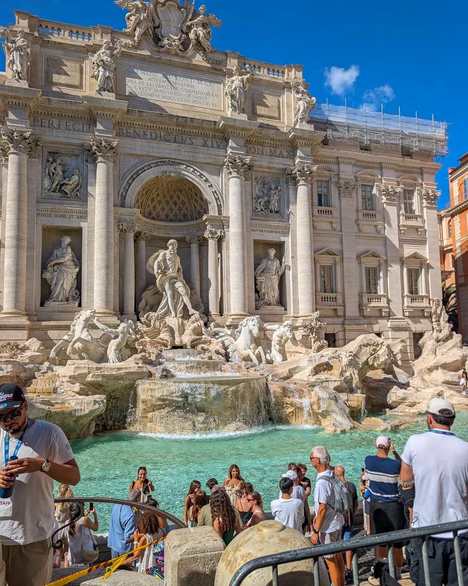 Looking at the Trevi Fountain in Rome Italy (1)