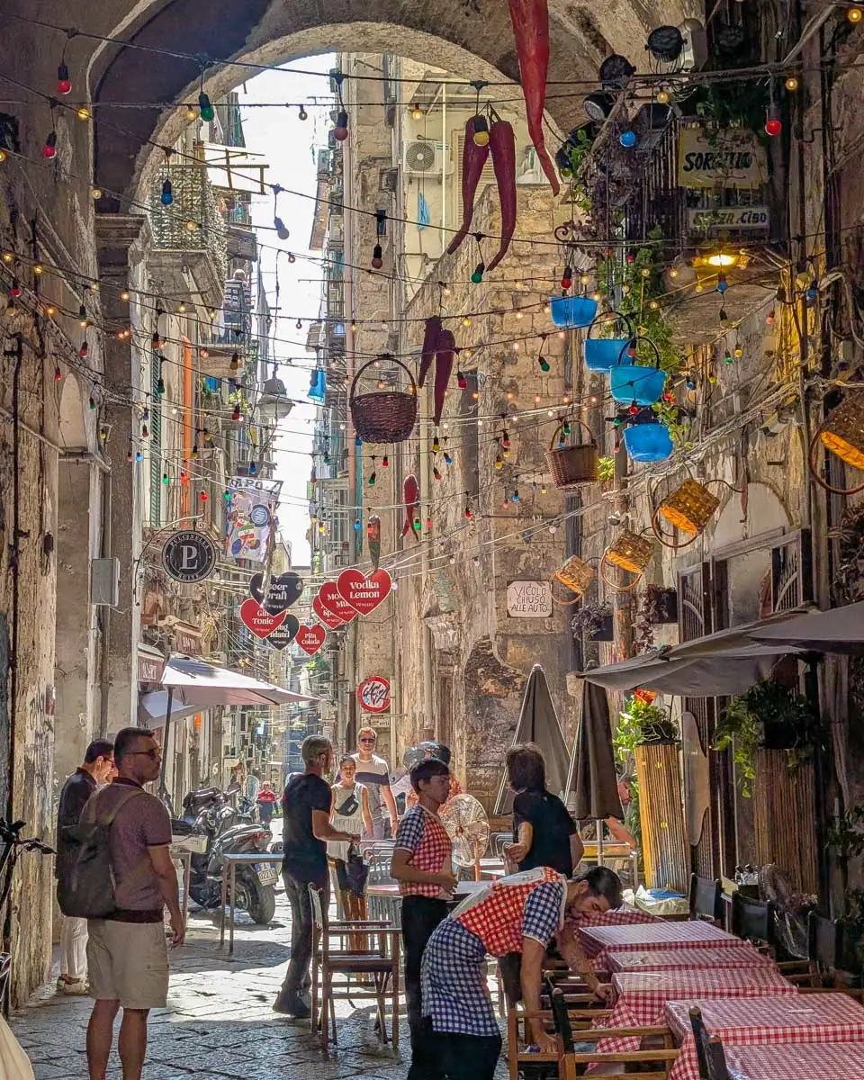 People walk the streets of Naples Italy (2)