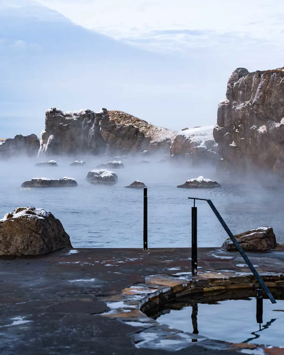 The hot pools with a view at Sky Lagoon Iceland