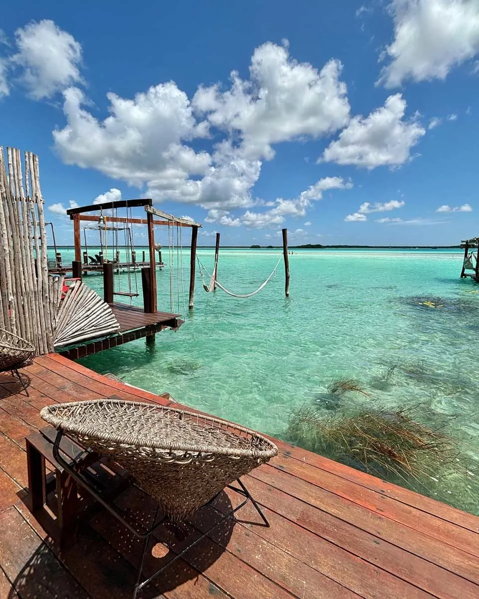 The lagoon view from CasaBakal in Bacalar, Mexico