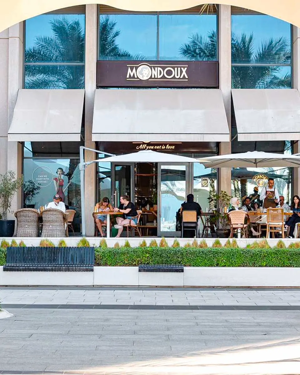 The outside of Mondoux in Dubai