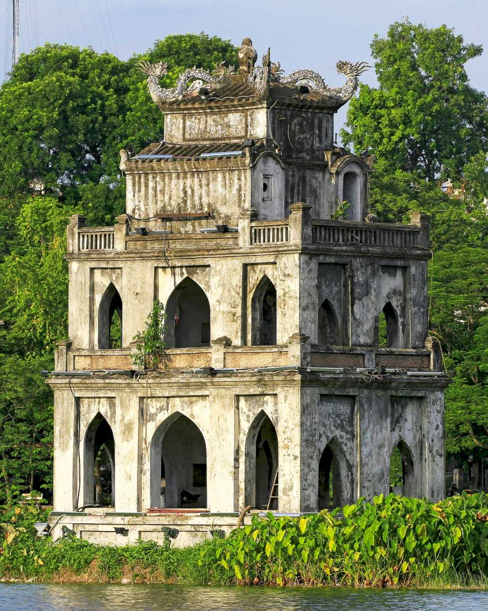 Tower in Hoàn Kiếm Lake Hanoi Vietnam