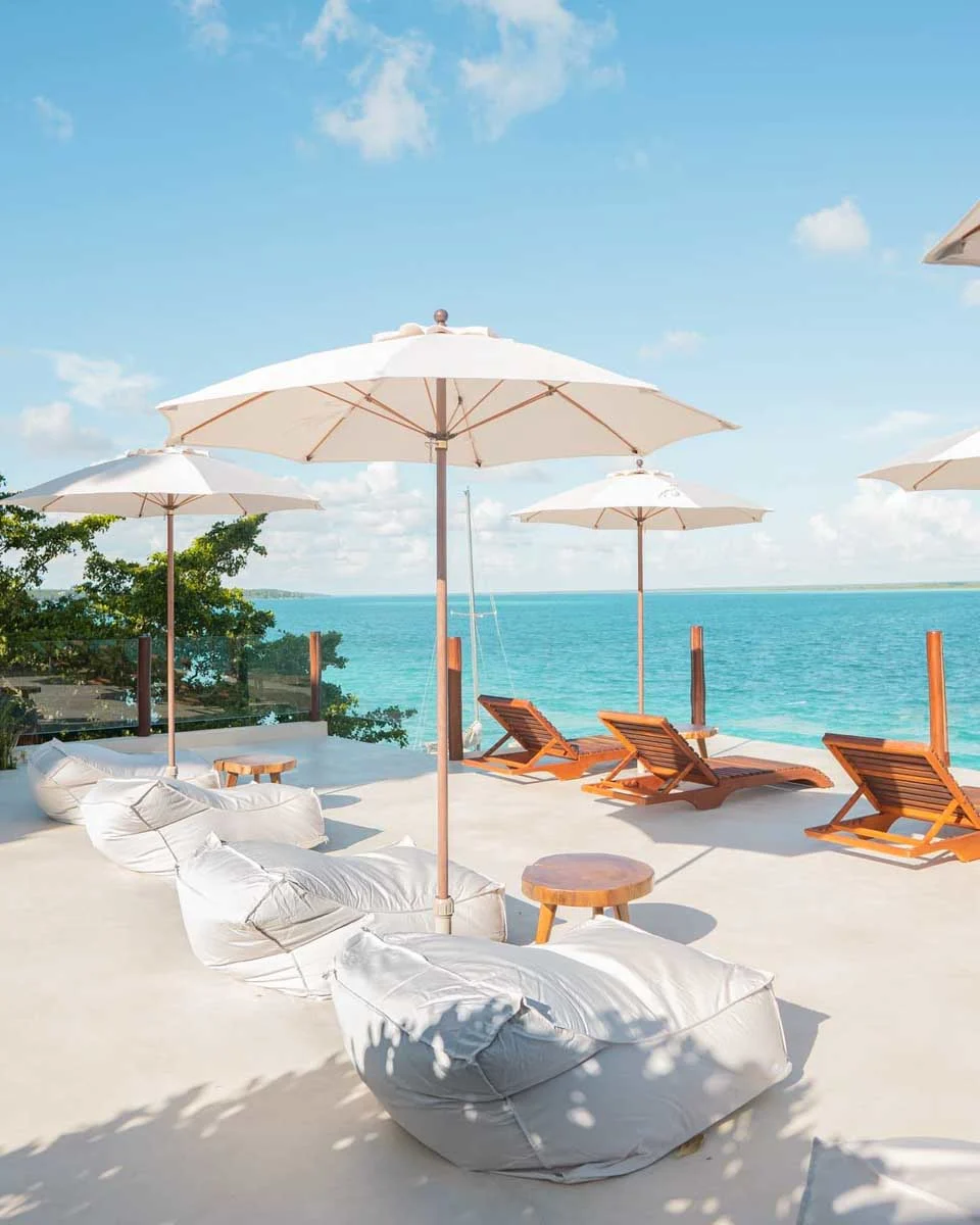 View of the lagoon from Puerta del Cielo Bacalar in Mexico