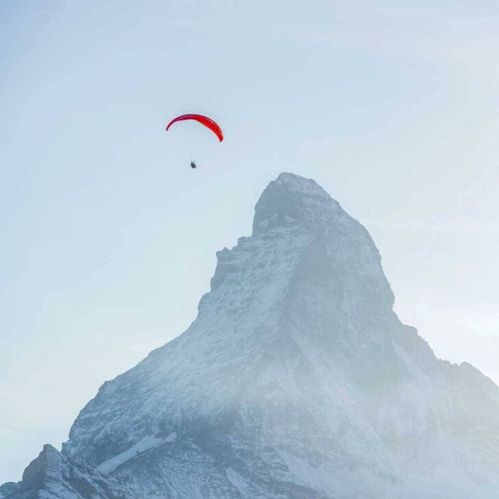 A person seen Matterhorn Paragliding on a tour from Zermatt Switzerland