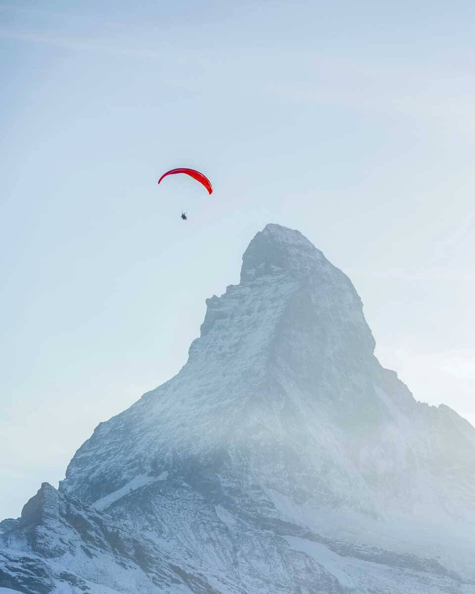 A person seen Matterhorn Paragliding on a tour from Zermatt Switzerland