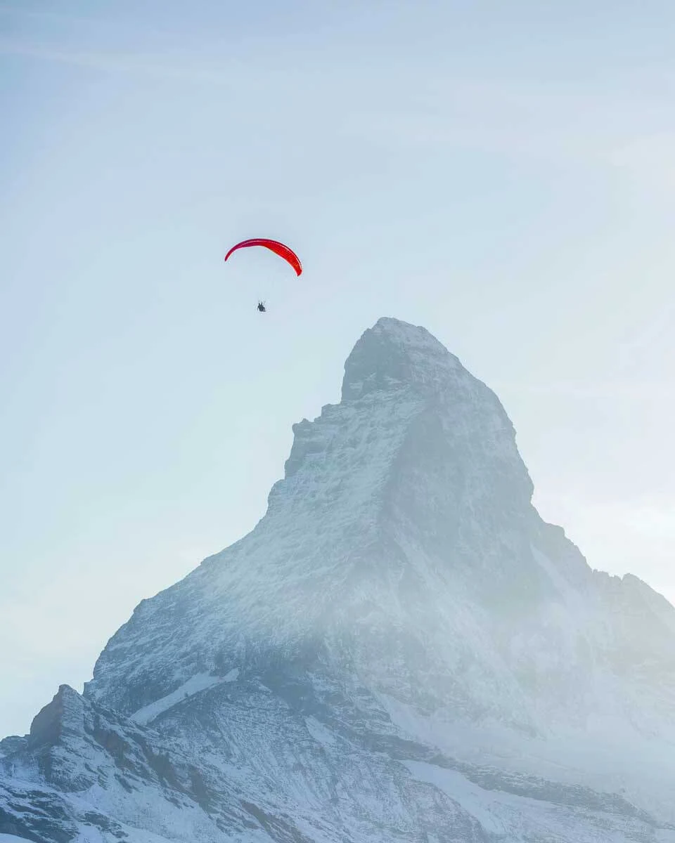 A person seen Matterhorn Paragliding on a tour from Zermatt Switzerland