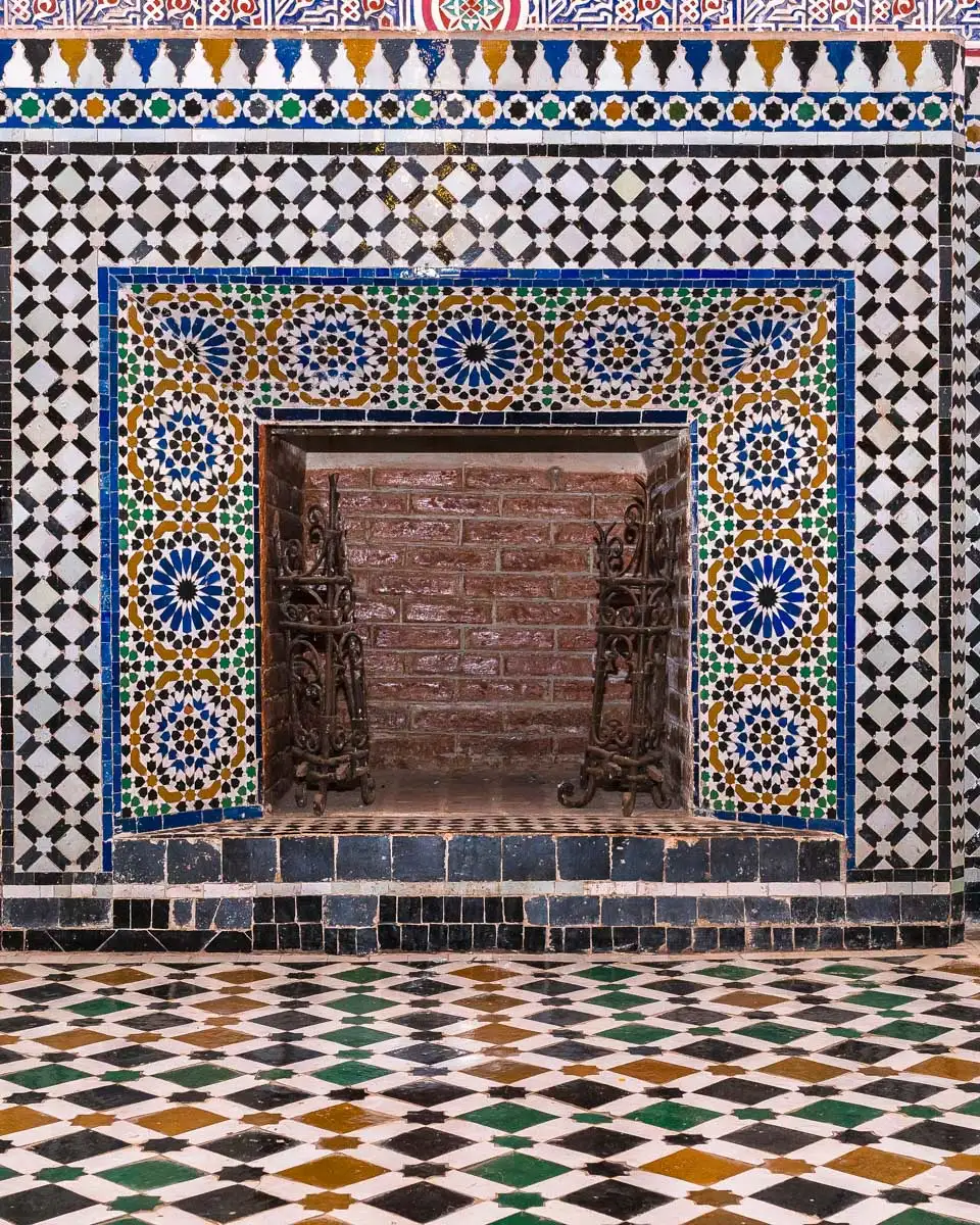 Bahia Palace in Marrakech Morroco colorful tiles