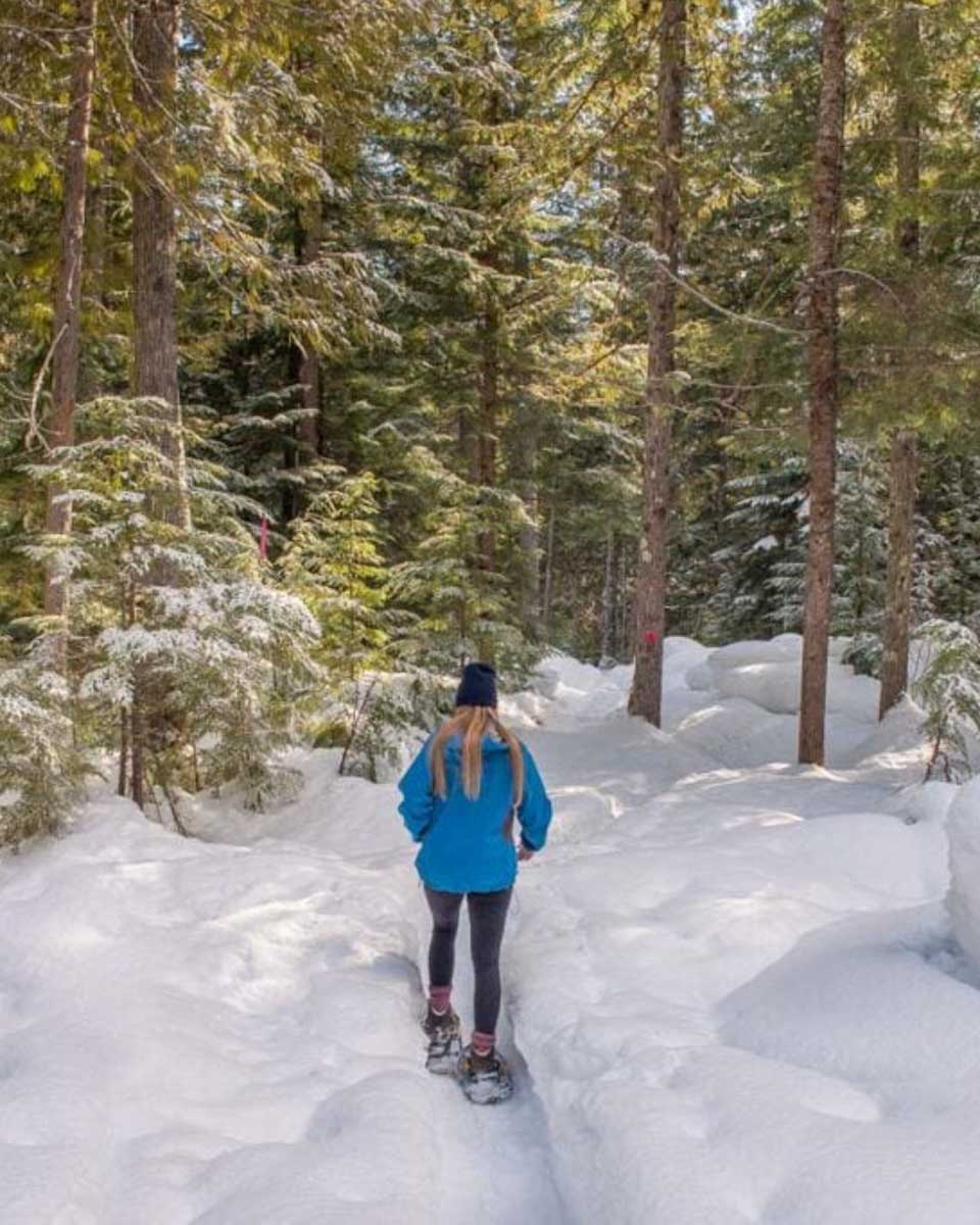 Bailey-snow-shoes-in-Jasper National Park in Jasper Canada 1