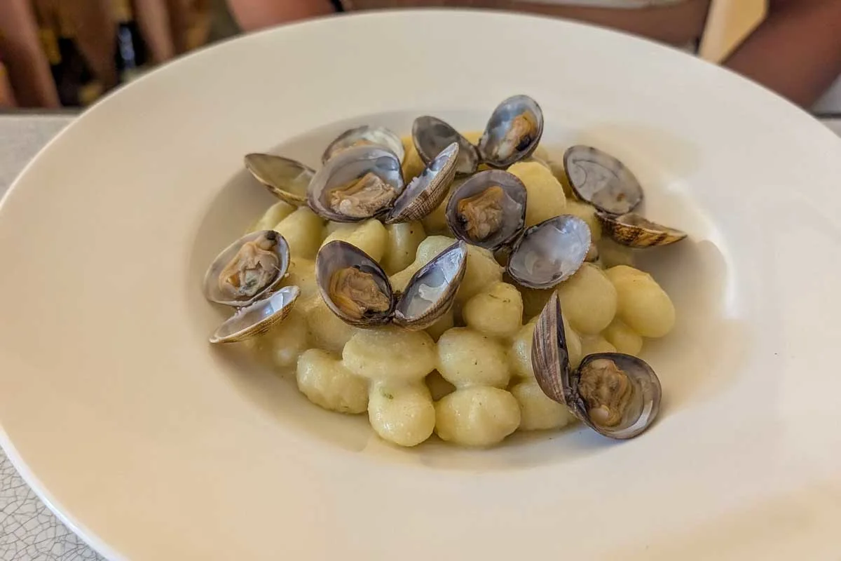 Clam-pasta-eaten-for-dinner-in-Zermatt Switzerland