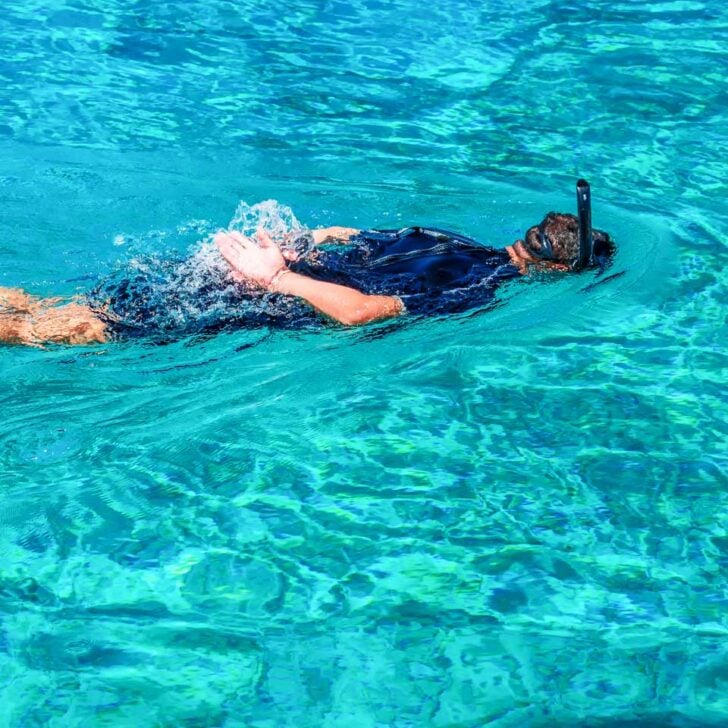 Daniel-snorkels-in-the-water-of-St Lucia